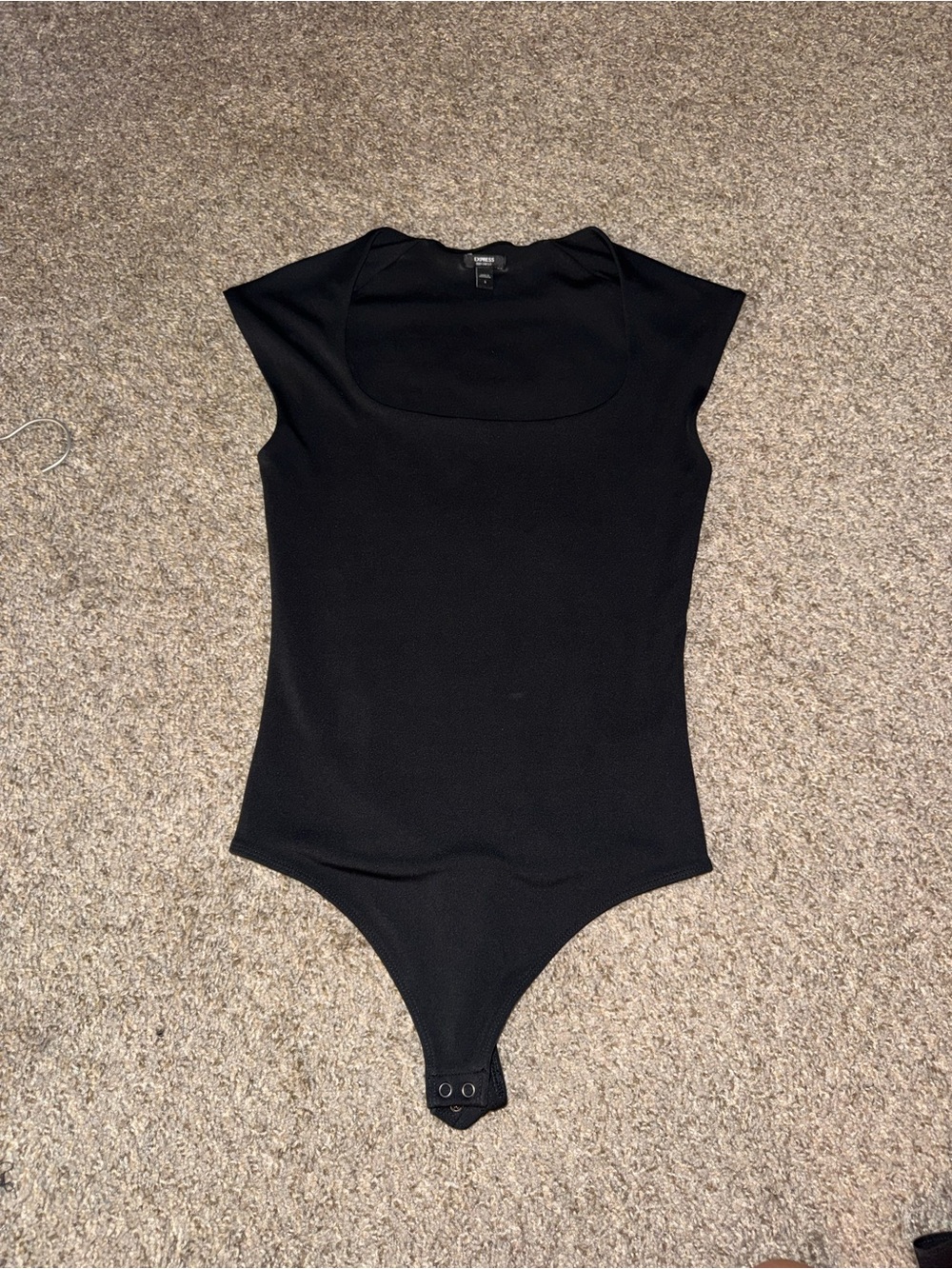 Express black cap sleeve body suit size small